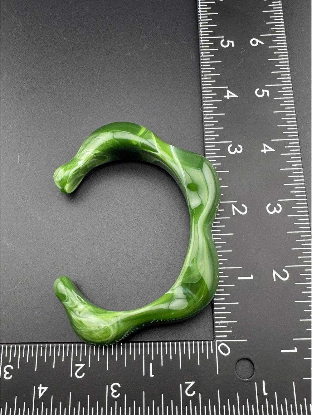 Green Marbled Resin Cuff Bracelet